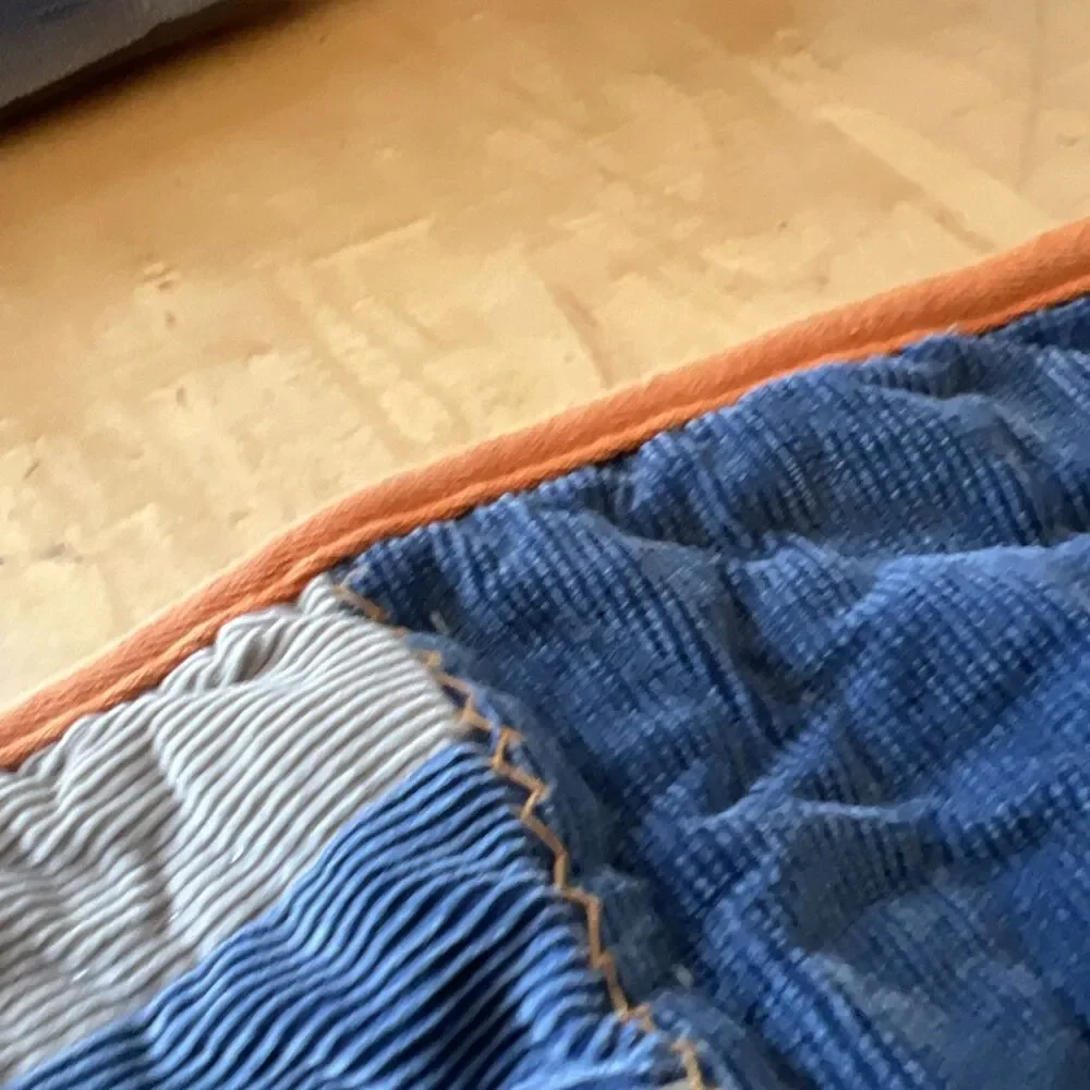 Pottery Barn PB Teen Cord Patchwork Standard Sham Blue & Gray 100% Cotton NEW